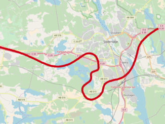 Den planerade dragningen för Förbifart Södertälje